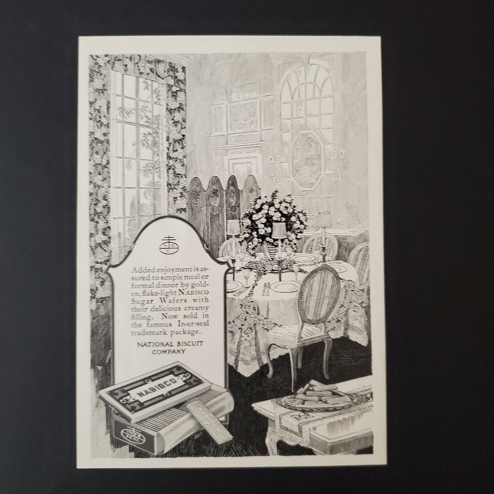 Nabisco Sugar Wafers Original Print Magazine Advertisement From 1919